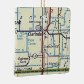 Clarinda IA kaart Keramisch Ornament (Rechts)