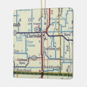 Clarinda IA kaart Keramisch Ornament (Links)