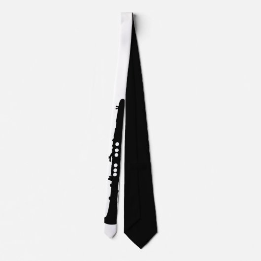 Clarinet Black en White Elegant Stropdas (Achterkant)