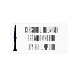 Clarinet Black silhouette clarinet blue tone gaten Etiket