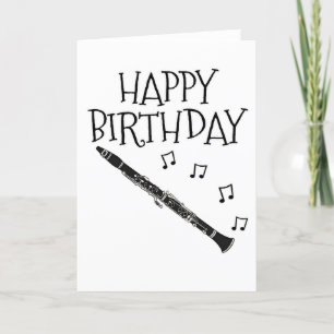 Clarinet carte d'anniversaire Woodwind Musicien