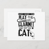 Clarinet Cat Briefkaart (Voorkant / Achterkant)