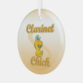 Clarinet Chick Glas Ornament (Voorkant links)