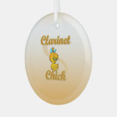 Clarinet Chick Glas Ornament (Voorkant links)