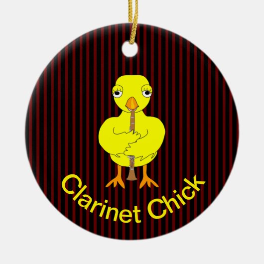 Clarinet Chick Keramisch Ornament (Voorkant)