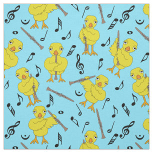 Clarinet Chick Muzieknoten Stof