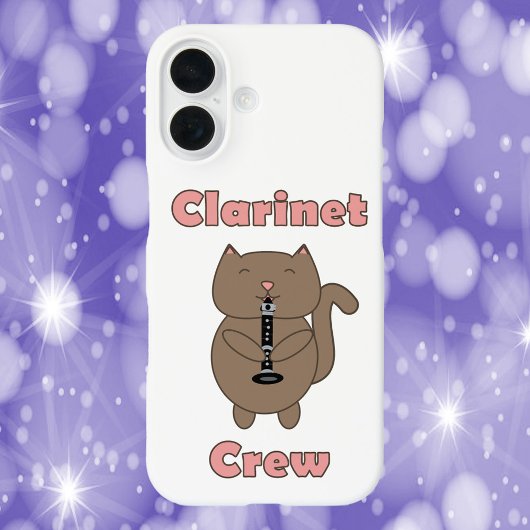 Clarinet Crew Brown Cat Pink Case-Mate iPhone Case
