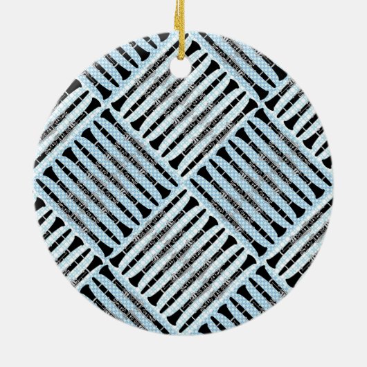 Clarinet Crosshatch Keramisch Ornament (Achterkant)