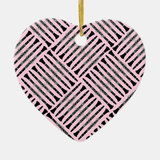 Clarinet Crosshatch Keramisch Ornament (Voorkant)