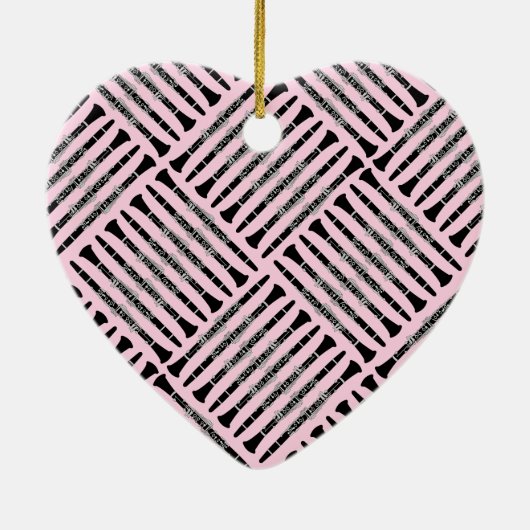 Clarinet Crosshatch Keramisch Ornament (Achterkant)