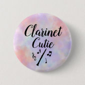 Clarinet Cutie Waterverf Music Button (Voorkant)