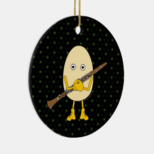 Clarinet Egghead Keramisch Ornament (Rechts)