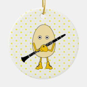 Clarinet Egghead Keramisch Ornament