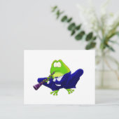 Clarinet Frog Briefkaart (Staand voorkant)