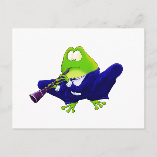Clarinet Frog Briefkaart (Voorkant)