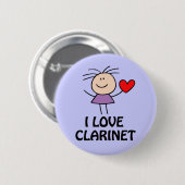 Clarinet Girl Ronde Button 5,7 Cm (Voorkant /achterkant)