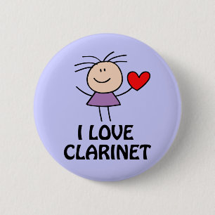 Clarinet Girl Ronde Button 5,7 Cm