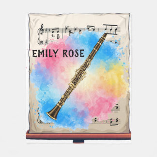 Clarinet Harmony: kleurrijke Waterverven. Pil gooi Fleece Deken