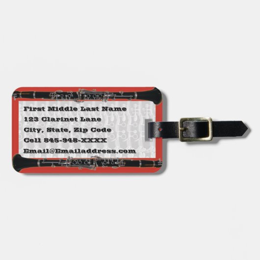 Clarinet Hoesje Label Bagagelabel (Voorkant horizontaal)