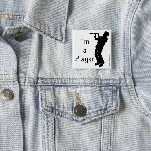 Clarinet, ik ben een speler vierkante button 5,1 cm (In situ)
