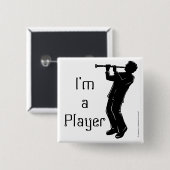 Clarinet, ik ben een speler vierkante button 5,1 cm (Voorkant /achterkant)
