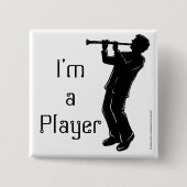 Clarinet, ik ben een speler vierkante button 5,1 cm (Voorkant)