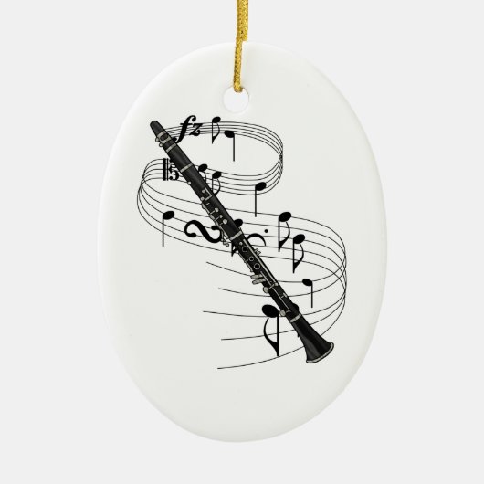 Clarinet Keramisch Ornament (Voorkant)