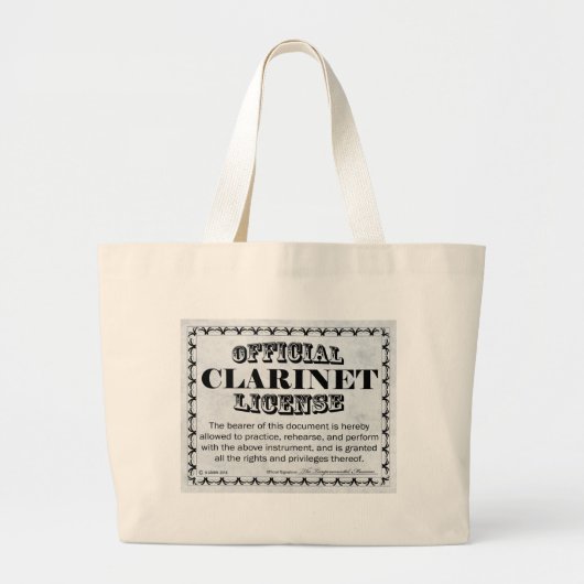 Clarinet-licentie Grote Tote Bag (Voorkant)