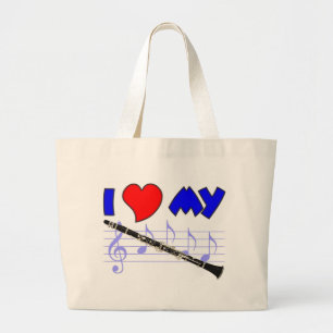 Clarinet Love Grote Tote Bag