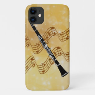 Clarinet, magisch muziekmoment, gouden vormgeving iPhone 11 hoesje