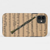 Clarinet met achtergrond voor vel muziek Case-Mate iPhone case (Achterkant (horizontaal))