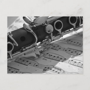 Clarinet met blademuziek briefkaart
