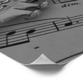 Clarinet met blademuziek poster (Hoek)