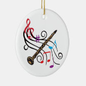 Clarinet met muziek keramisch ornament (Rechts)