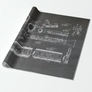 Clarinet met muziekaccessoires cadeaupapier
