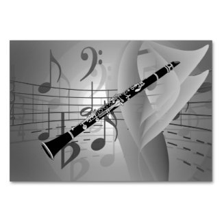 Clarinet met muziekaccessoires kaart