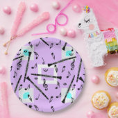 Clarinet Music Note Pattern Papieren Bordje (Feest)