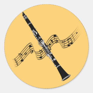Clarinet Music, populair design Ronde Sticker
