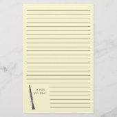 Clarinet Music Teacher Band Musician Briefpapier (Achterkant)