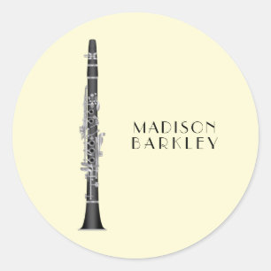 Clarinet Music Teacher Band Musician Ronde Sticker