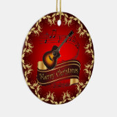 Clarinet ~ Musical Scroll ~ Merry Kerst~ Keramisch Ornament (Rechts)