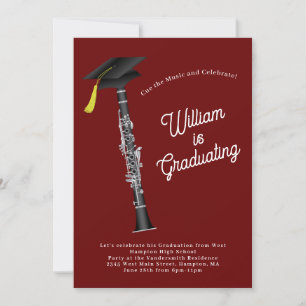 Clarinet Musician Graduation Party Music Kaart