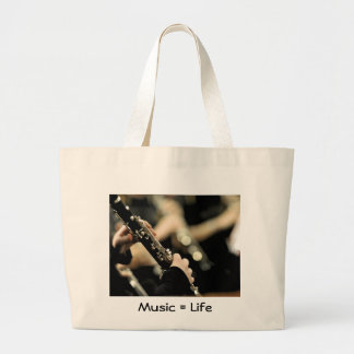 Clarinet - Muziek = leven Grote Tote Bag