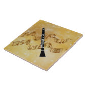 Clarinet-muziek, populair design, tegeltje (Zijkant)