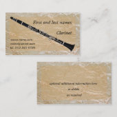 Clarinet on Marble Visitekaartje (Voorkant / Achterkant)