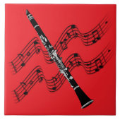 Clarinet on musical background tegeltje (Voorkant)