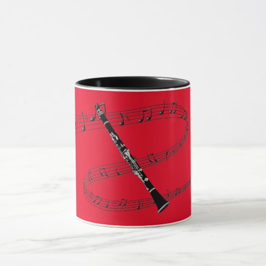 Clarinet on Red Musical Background Mok (Midden)