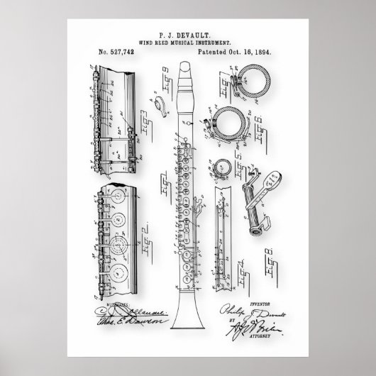 Clarinet Patent Poster (Voorkant)