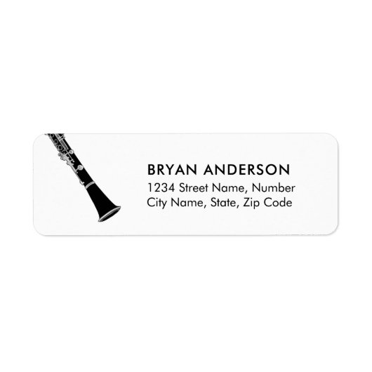 Clarinet Return Address Label (Voorkant)