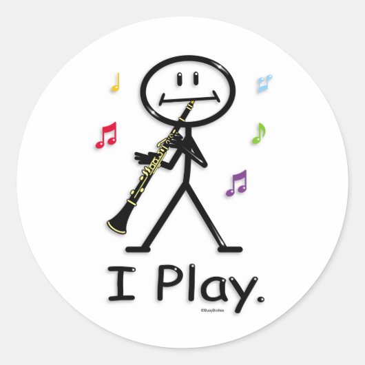 Clarinet Ronde Sticker (Voorkant)